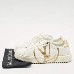 Louis Vuitton White Leather Time Out Sneakers Size 40
