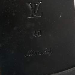 Louis Vuitton Black Leather and Monogram Canvas Strappy Flat Sandals Size 40