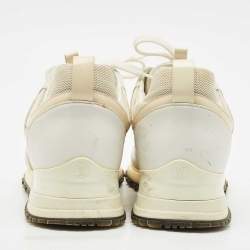 Louis Vuitton White/Cream Leather and Mesh Run Away Low Top Sneakers Size 35.5