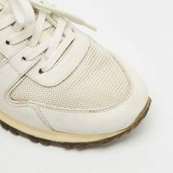 Louis Vuitton White/Cream Leather and Mesh Run Away Low Top Sneakers Size 35.5