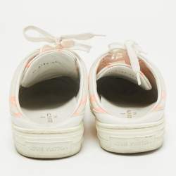 Louis Vuitton White/Orange Mesh and Leather Stellar Sneaker Mules Size 36.5