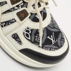 Louis Vuitton White/Blue Monogram Canvas and Fabric Archlight Low Top Sneakers Size 39