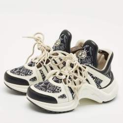 Louis Vuitton White/Blue Monogram Canvas and Fabric Archlight Low Top Sneakers Size 39