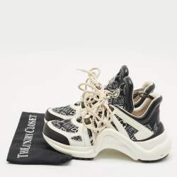 Louis Vuitton White/Blue Monogram Canvas and Fabric Archlight Low Top Sneakers Size 39