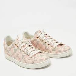 Louis Vuitton Rose Ballerine Damier Azur Tahitienne Bora Bora Sneakers Size 40