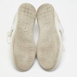 Louis Vuitton Beige Monogram Denim and Leather Lous Sneakers Size 38.5