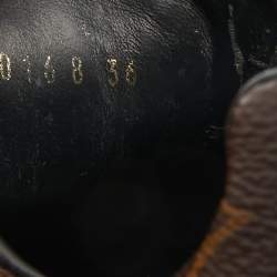 Louis Vuitton Black/Brown Monogram Canvas and Suede Run Away Lace Up Sneakers Size 36