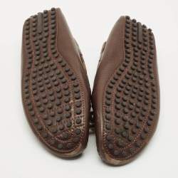 Louis Vuitton Brown Damier Ebene Canvas and Leather Arizona Bow Loafers Size 38.5
