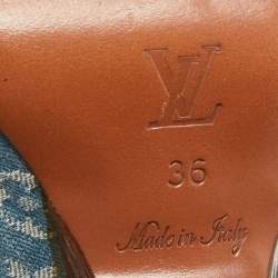 Louis Vuitton Blue Denim and Leather Slingback Sandals Size 36
