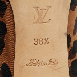 Louis Vuitton Brown Leopard Print Fabric Eyeline Pointed Toe Pumps Size 38.5