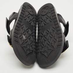 Louis Vuitton Black Leather Sunset Flat Sandals Size 36.5