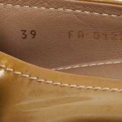Louis Vuitton Beige Patent Leather Oxford Ballet Flats Size 39