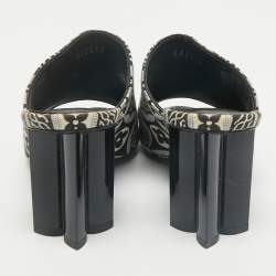 Louis Vuitton Navy Blue Denim Silhouette Mules Size 35