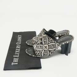 Louis Vuitton Navy Blue Denim Silhouette Mules Size 35