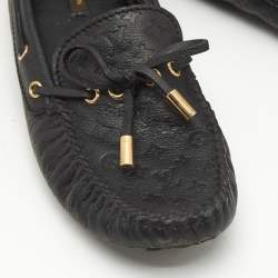 Louis Vuitton Black Monogram Leather Gloria Slip On Loafers Size 38.5