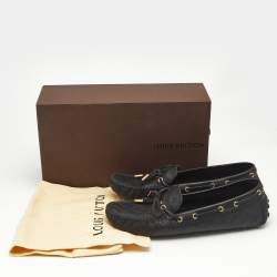 Louis Vuitton Black Monogram Leather Gloria Slip On Loafers Size 38.5