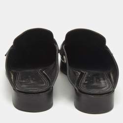 Louis Vuitton Brown/Black Monogram Canvas and Patent Leather Academy Loafer Mules Size 39.5