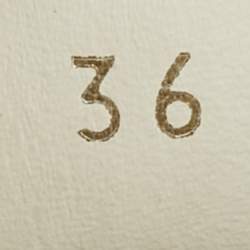 Pre Owned Louis Vuitton White/Brown Monogram Canvas and Leather Run Away Low Top Sneakers Size 36