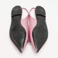Louis Vuitton Pink Patent Leather Insider Slingback Flats Size 39