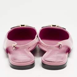 Louis Vuitton Pink Patent Leather Insider Slingback Flats Size 39