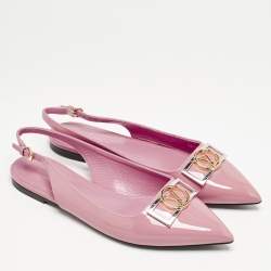 Louis Vuitton Pink Patent Leather Insider Slingback Flats Size 39