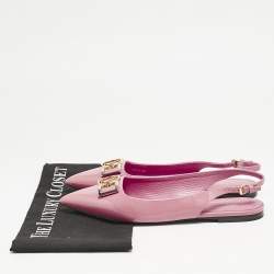 Louis Vuitton Pink Patent Leather Insider Slingback Flats Size 39