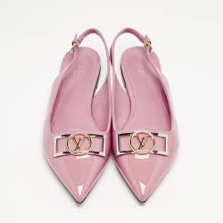Louis Vuitton Pink Patent Leather Insider Slingback Flats Size 39