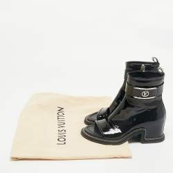 Louis Vuitton Black Patent Leather Moonlight Ankle Boots Size 37