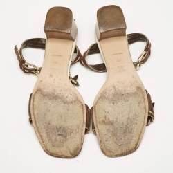 Louis Vuitton Brown Suede T-Strap Sandals Size 39