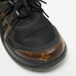Louis Vuitton Black Mesh and Monogram Canvas Archlight Sneakers Size 36.5