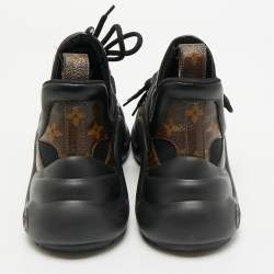 Louis Vuitton Black Mesh and Monogram Canvas Archlight Sneakers Size 36.5