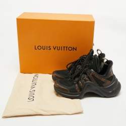 Louis Vuitton Black Mesh and Monogram Canvas Archlight Sneakers Size 36.5