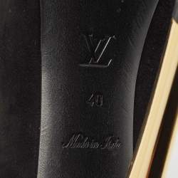Louis Vuitton Black Suede Oh Really! Peep Toe Platform Pumps Size 40