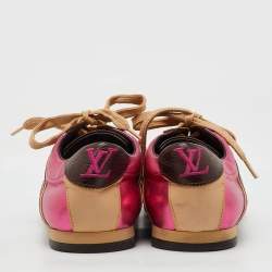 Louis Vuitton Multicolor Leather Colorblock Pattern Low Top Sneakers Size 38
