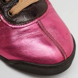 Louis Vuitton Multicolor Leather Colorblock Pattern Low Top Sneakers Size 38