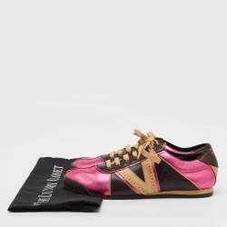 Louis Vuitton Multicolor Leather Colorblock Pattern Low Top Sneakers Size 38