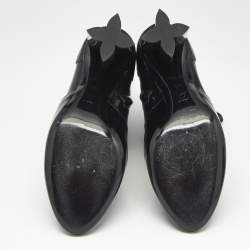 Louis Vuitton Black Patent Leather Silhouette Ankle Boots Size 38