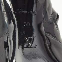 Louis Vuitton Black Patent Leather Silhouette Ankle Boots Size 38