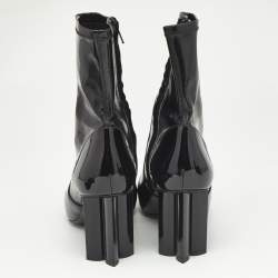 Louis Vuitton Black Patent Leather Silhouette Ankle Boots Size 38