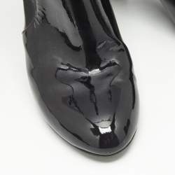Louis Vuitton Black Patent Leather Silhouette Ankle Boots Size 38