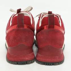 Louis Vuitton Red Leather and Mesh Run Away Low Top Sneakers Size 35.5