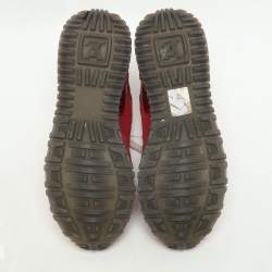 Louis Vuitton Red Leather and Mesh Run Away Low Top Sneakers Size 35.5