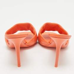 Louis Vuitton Orange Monogram Leather Revival Open Toe Slide Sandals Size 41