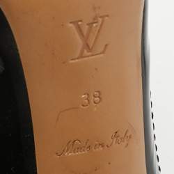 Louis Vuitton Brown Vernis Dice Peep Toe Slingback Pumps Size 38