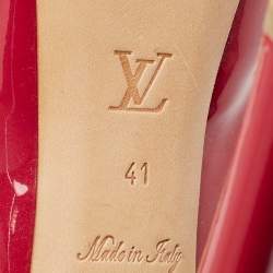 Pre Owned Louis Vuitton Dark Pink Patent Leather Oh Really! Peep Toe Platform Pumps Size 41