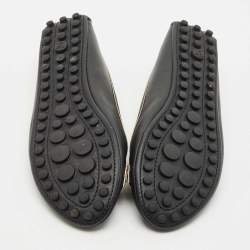 Louis Vuitton Black Leather Oxford Ballet Flats Size 38.5