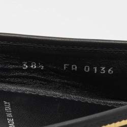 Louis Vuitton Black Leather Oxford Ballet Flats Size 38.5