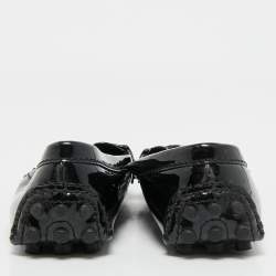 Louis Vuitton Black Patent Leather Oxford Slip On Loafers Size 37