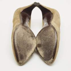 Pre Owned Louis Vuitton Green  Suede Heart Breaker Pointed Toe Pumps Size 37