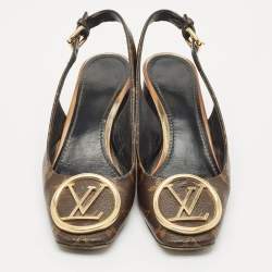 Louis Vuitton Monogram Canvas Madeleine Slingback Pumps Size 37